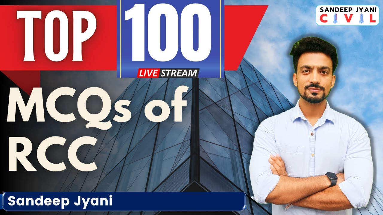 TOP 100 MCQs of RCC Design | Marathon Revision | RRB JE CBT2 #sandeepjyani