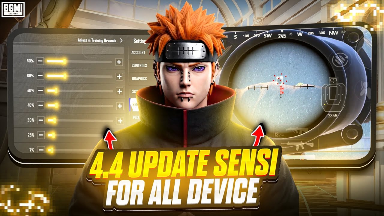 4.4 Update Sensitivity For All Device✅ |Gyro & Non Gyro + No Recoil Sensitivity