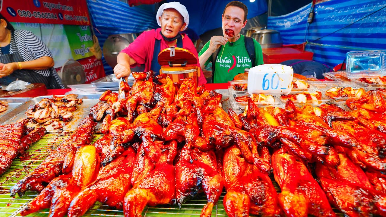 Thai Street Food - DINO BARBECUE at Thailand’s Extreme Food Fair!!
