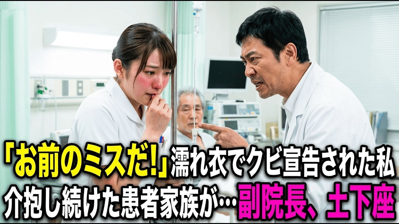 「お前のミスだ！」濡れ衣でクビ宣告された私。解放し続けた患者家族が実は…副院長、土下座逮捕！