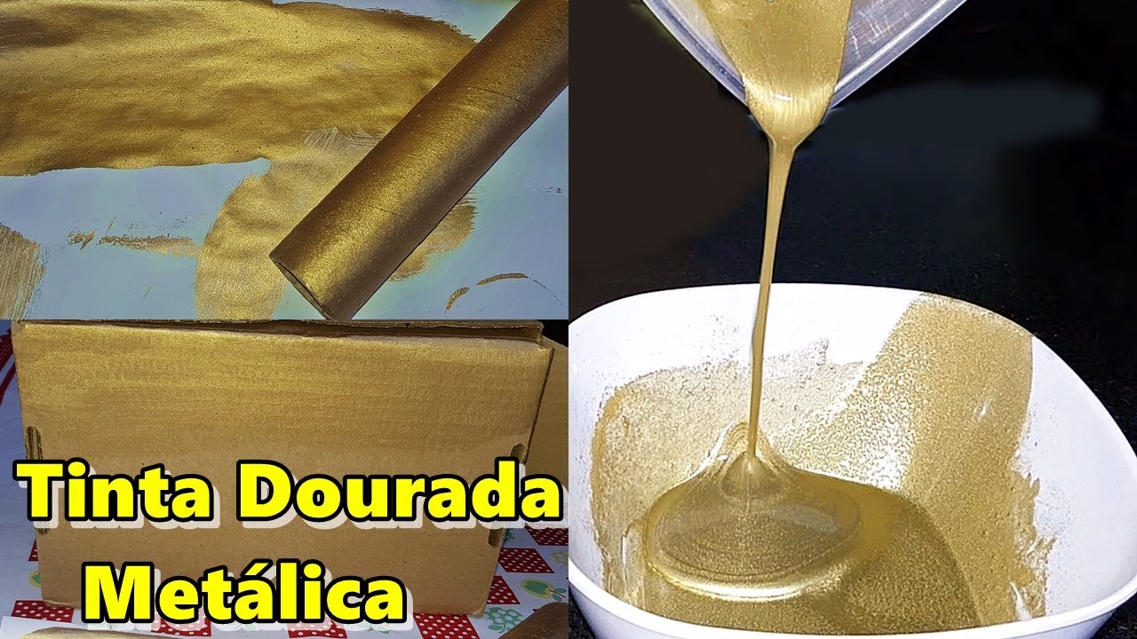 TINTA DOURADA METÁLICA CASEIRA - MUITO ECONÔMICA