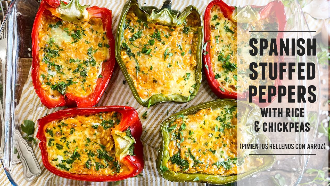 Irresistible Spanish Stuffed Peppers with Rice & Chickpeas