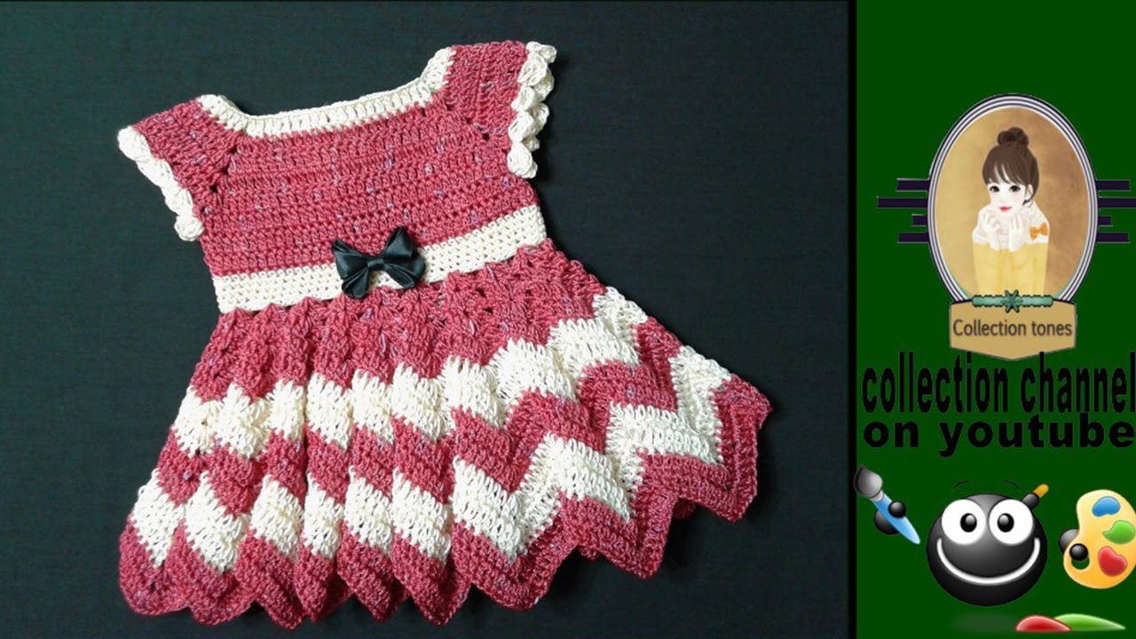كروشيه فستان بغرزة الزجزاج لأى مقاس | crochet little zigzag dress