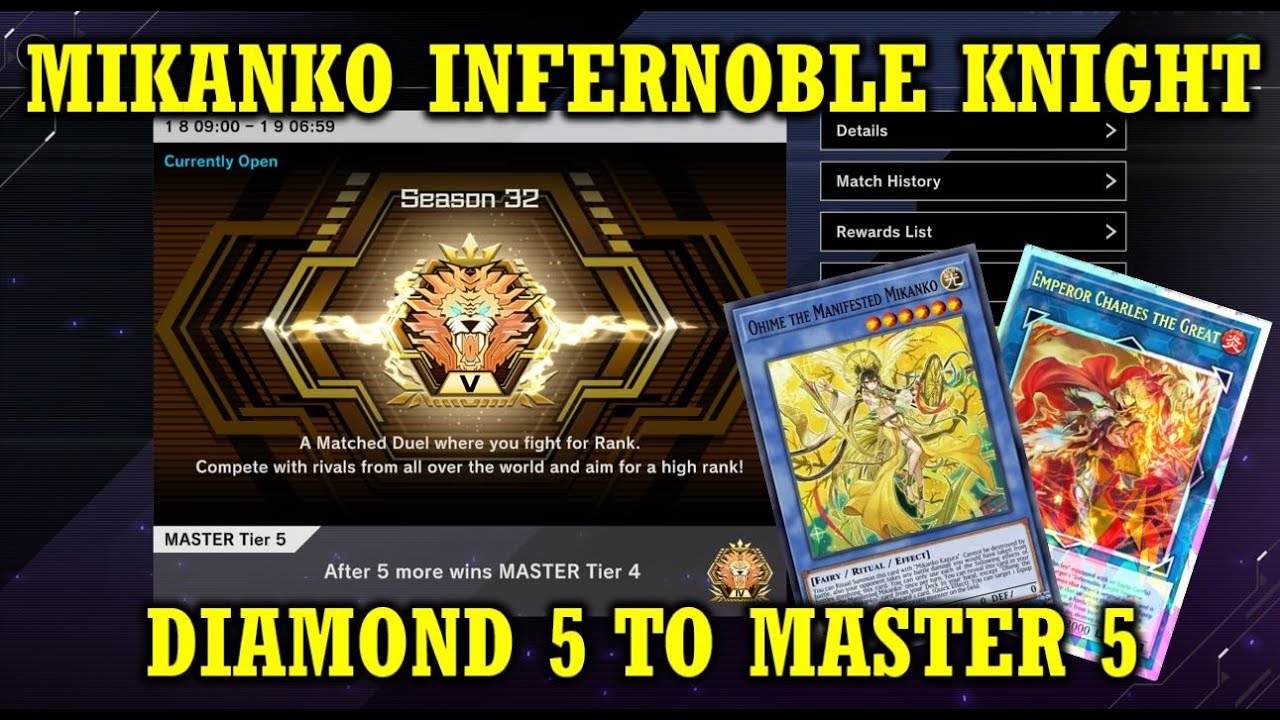 Mikanko Infernoble Knight Season 32 Diamond 5 to Master 5 Rank Climb - Yu-Gi-Oh Master Duel