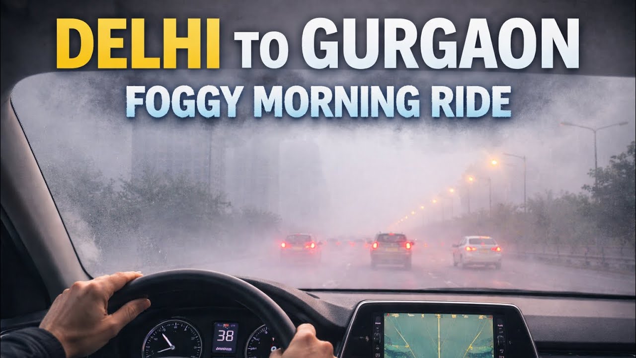 Delhi Foggy Cold Morning on Expressway