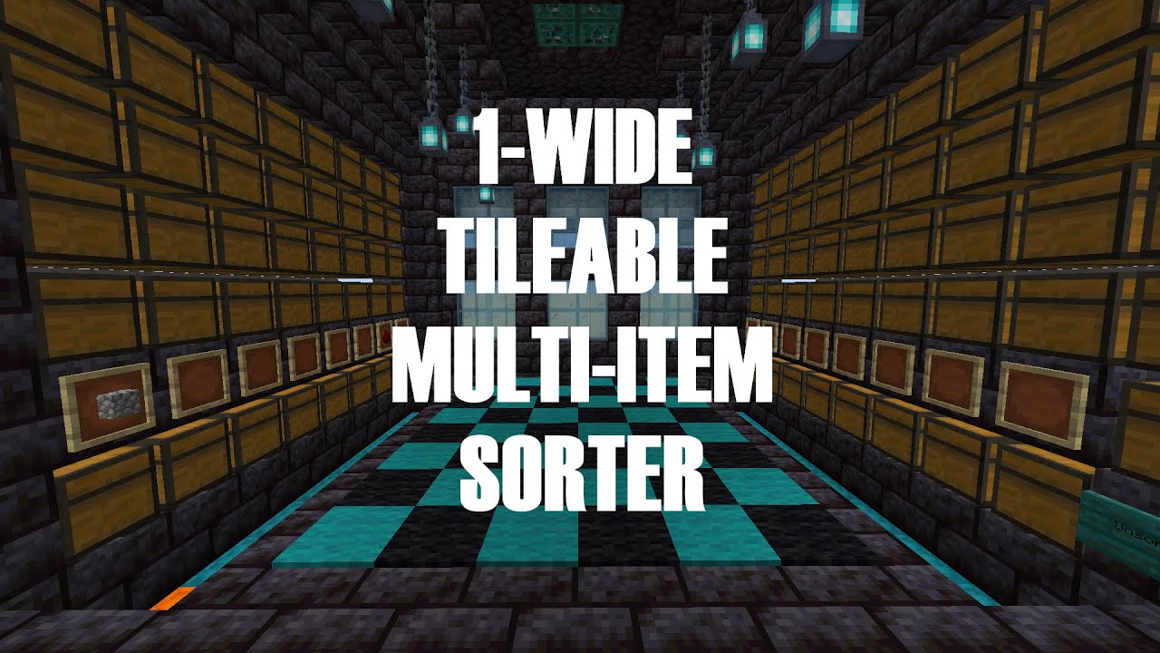 1-Wide Tileable Multi-Item Sorter | Minecraft Java Edition