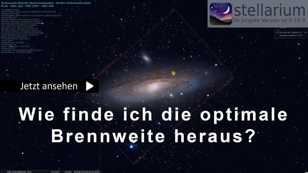 Stellarium erklärt! Welches Teleskop/Brennweite?