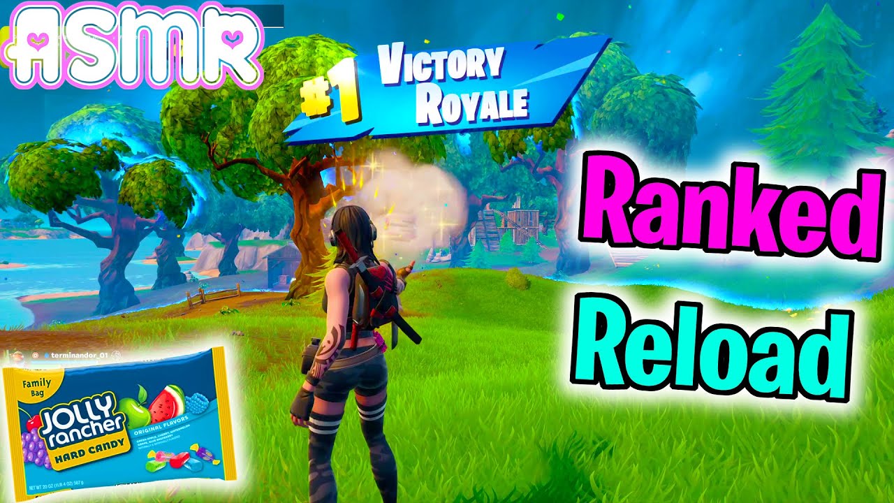 ASMR Gaming 🍀 Fortnite Ranked Win! Relaxing Hard Candy + Controller Sounds and Whispering 🎧 
