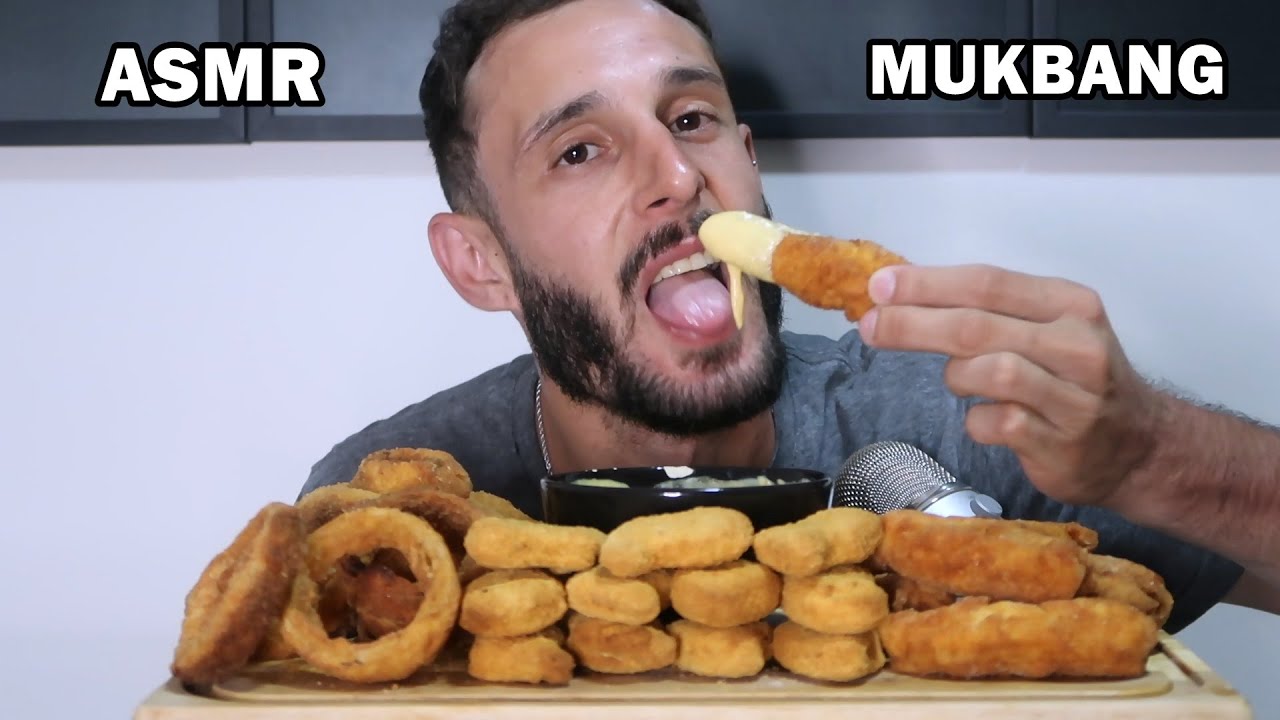 ONIONS, NUGGETS e FRANGO FRITO - ASMR MUKBANG (sons de mastigação)