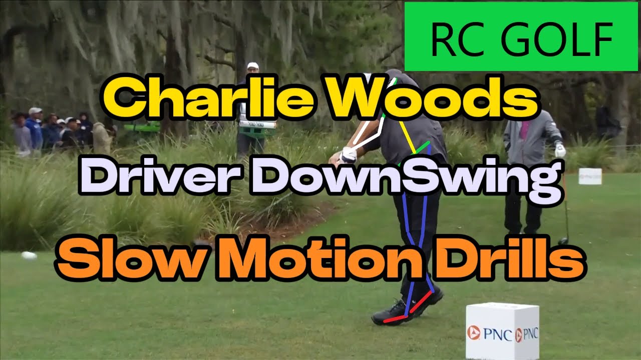 Charlie Woods Golf Driver Swing Downswing Drills Slow Motion Reverse Engineering 2023 PNC