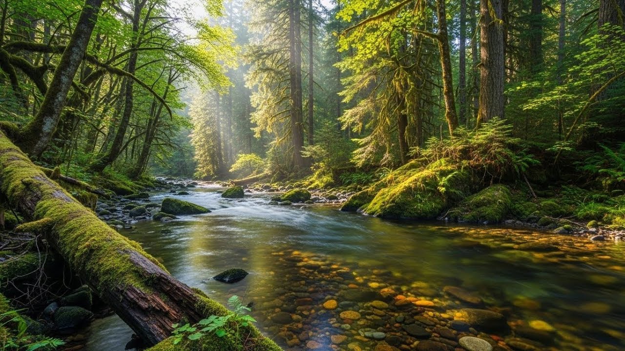 Flowing River in Forest 🌿🌊 Gentle Nature Sound for Meditation and Calm Mind #2765