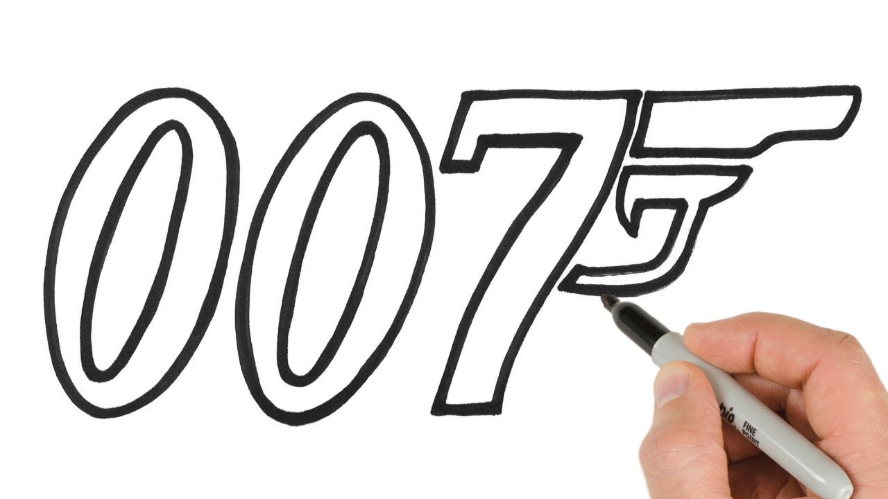 How to Draw 007 logo | James Bond Logo Drawing