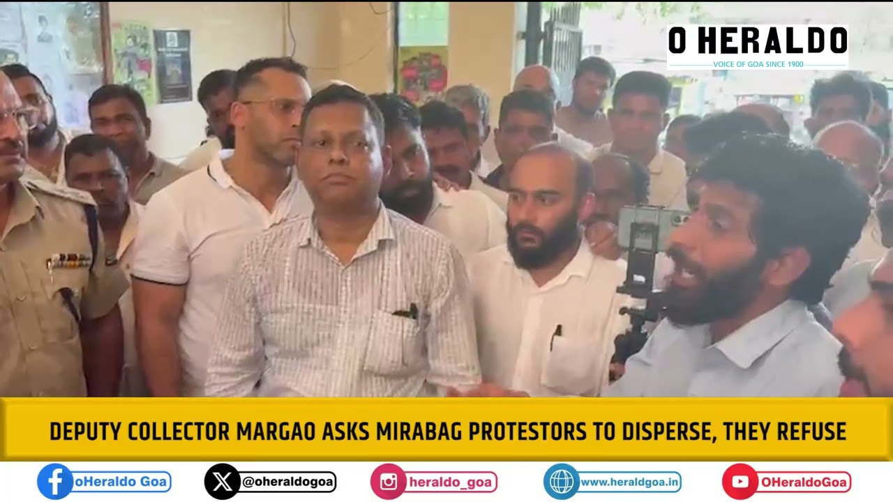 Deputy Collector Margao asks Mirabag protestors to disperse, they refuse