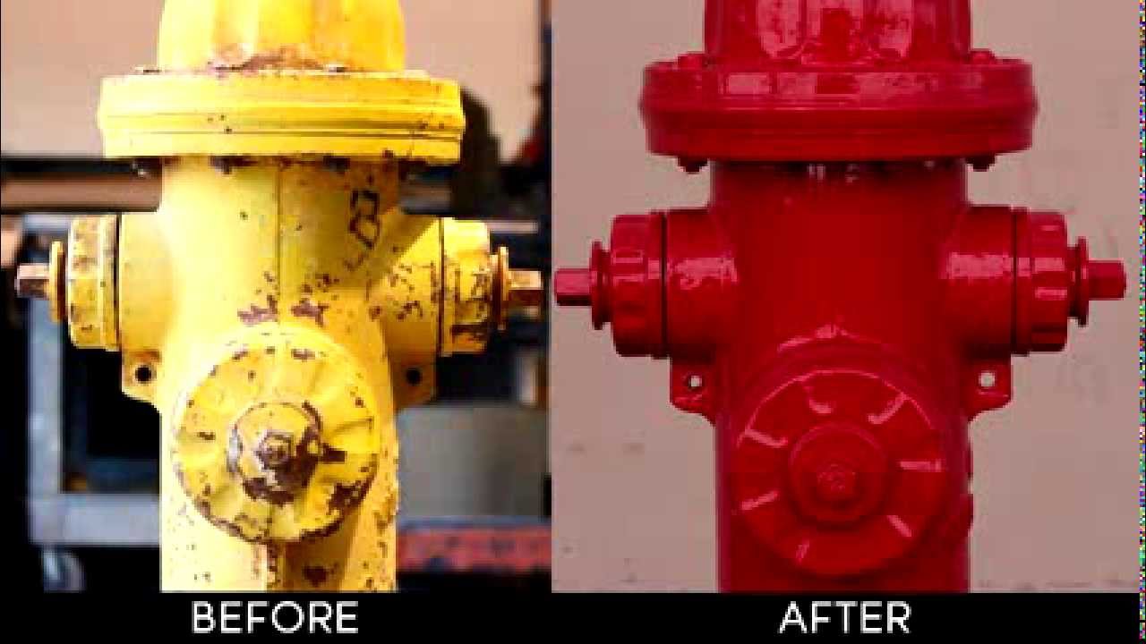 Sand Blasting & Powder Coating a Fire Hydrant