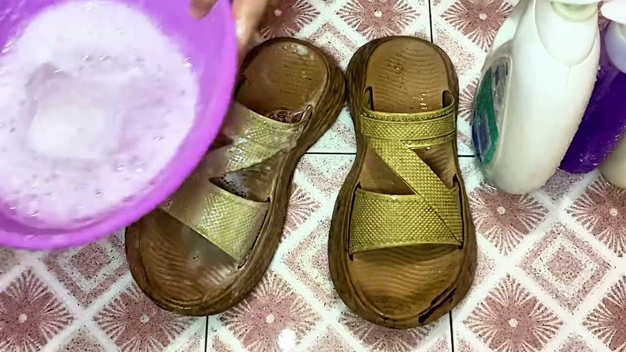 ASMR Deep Cleaning an Extremely Dirty Old Sandal Until It Looks Like New (No Talking)