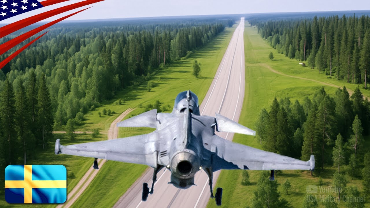 Road Landing & 9G Turns – Insane Swedish Gripen Fighter Maneuvers