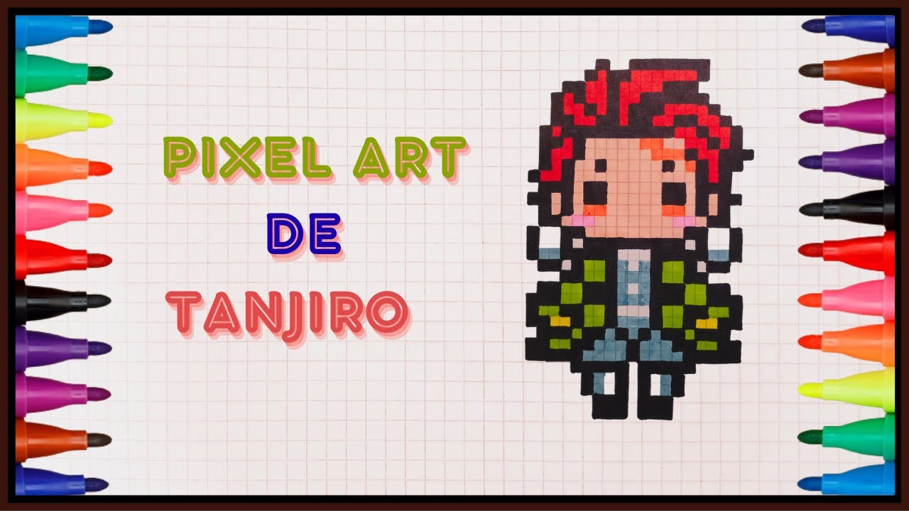 Como dibujar a TANJIRO en pixel art