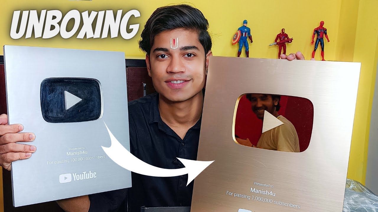 💥 YouTube Golden Play Button Unboxing 😍 | 1 Million YouTube Subscribers : @Manish4u