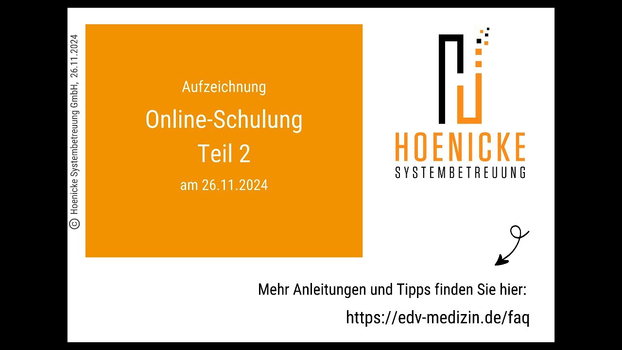 Online-Schulung Teil 2 - ePa, eRechnung, Termine in medatixx, psyx