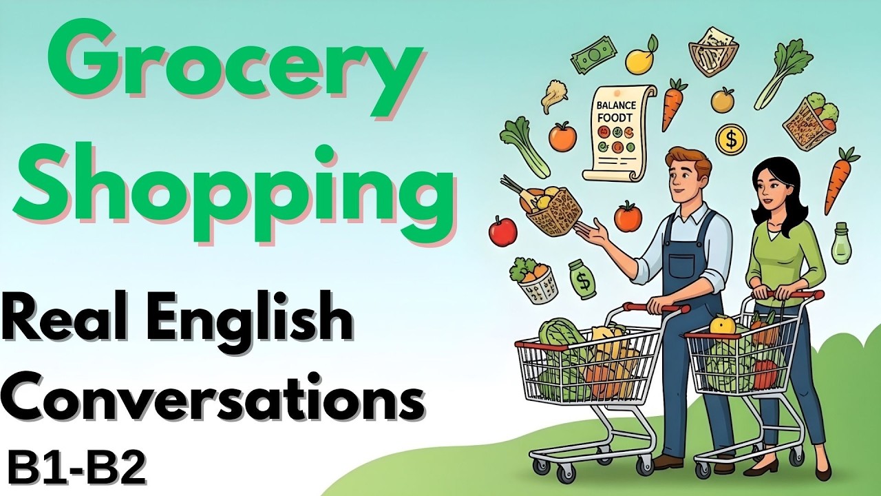 Grocery Shopping | Easy English Conversation for Daily Life | Conor & Linda