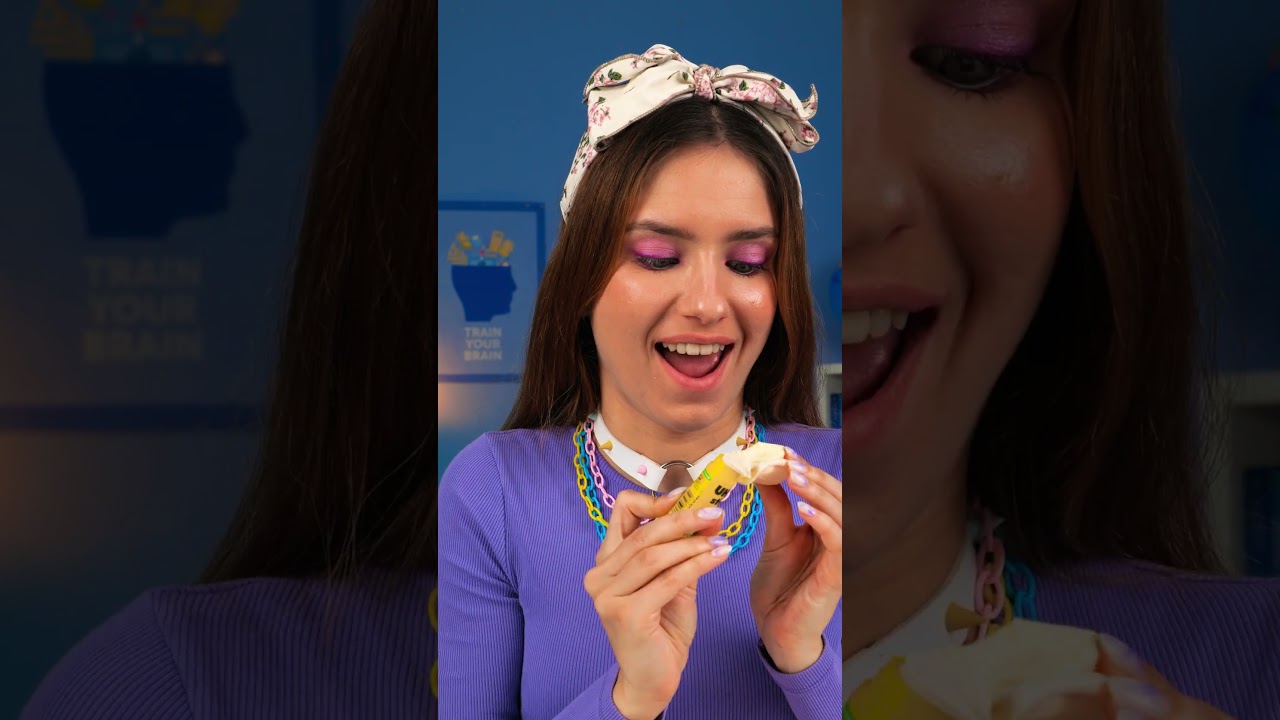 CANDY IN CLASS? 🎒| Her Clever Glue Tube Hack #shorts