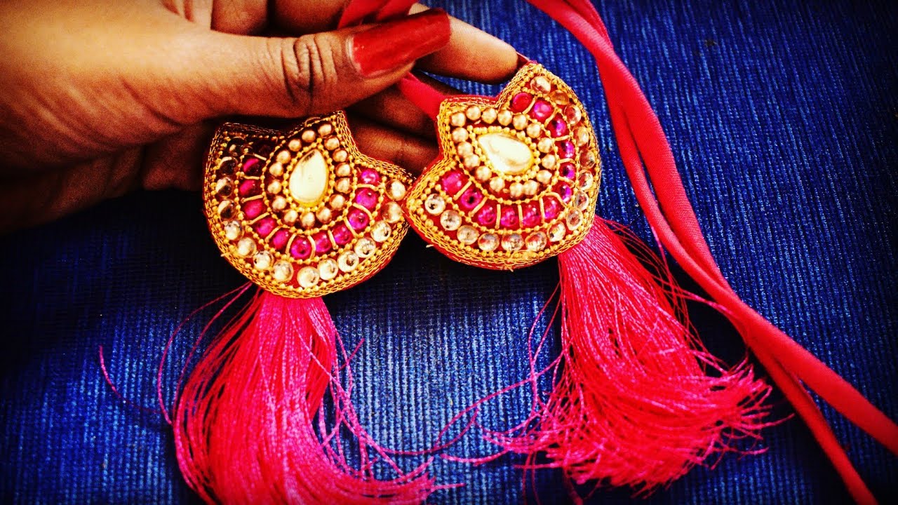 Beautiful latkan making using normal needle