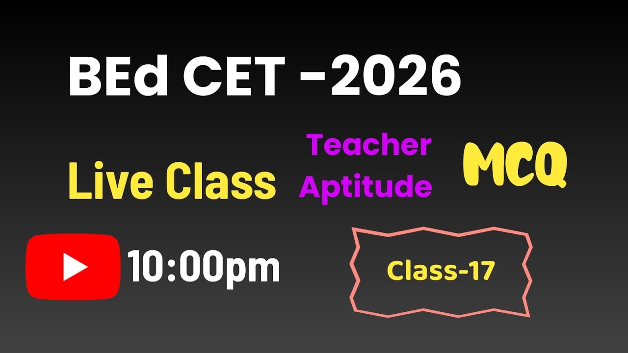 TEACHER APTITUDE  CLASS -9 / BEd CET 2026 Ki Tayyari Kaise Kare? / BY JABIR SIR