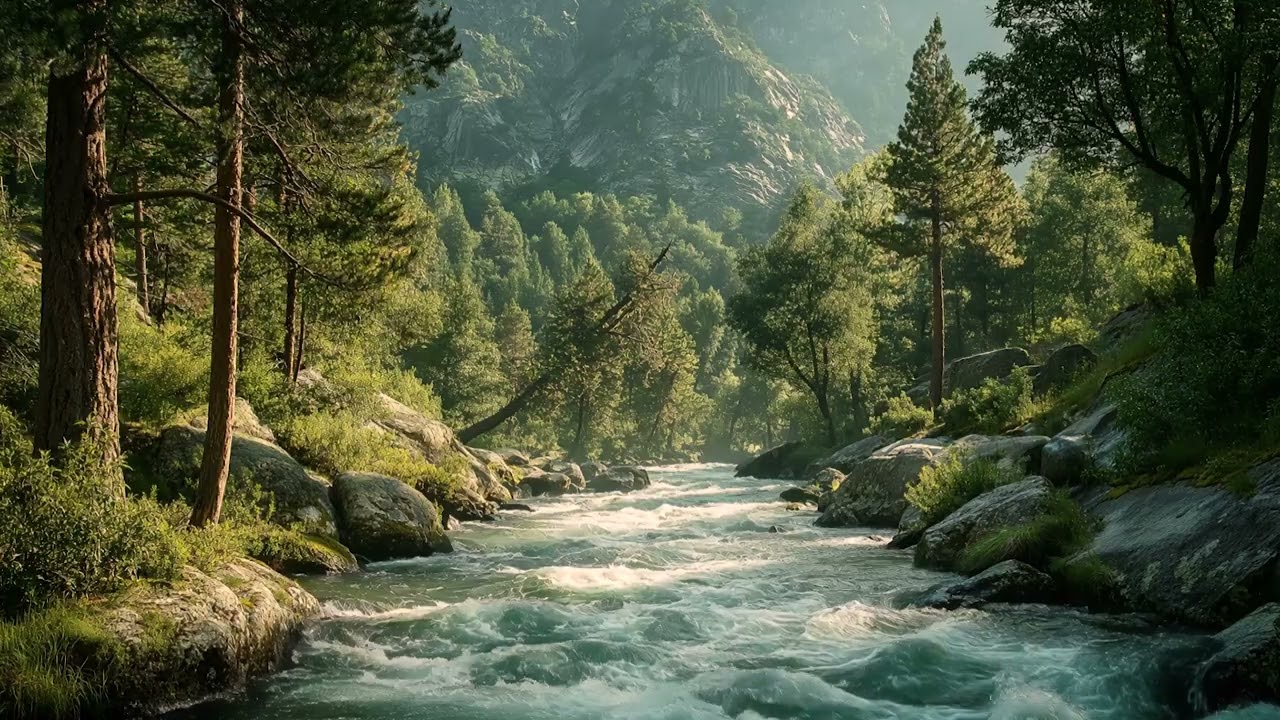 Mountain River Sounds for Deep Sleep 🌊 Calm Your Mind & Fall Asleep Fast (3 Hours)