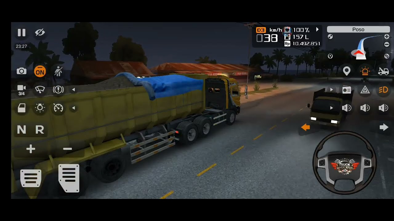 Permainan game truk part19 | truk trailer dump muatan pasir‼️ truck simulator Indonesia 