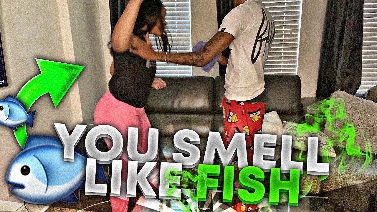 I TOLD MY GIRLFRIEND SHE SMELLS LIKE FISH PRANK!!! ( SHE GETS SO MAD )