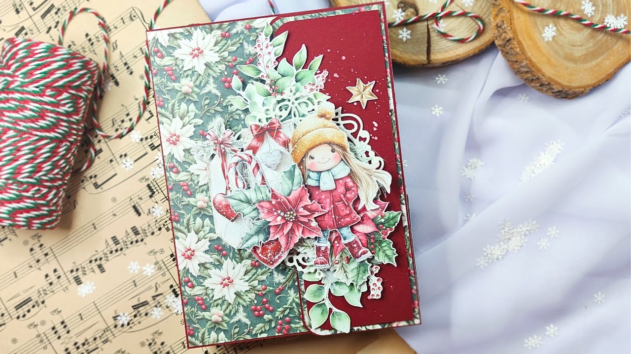 Pomysły na album scrapbooking - Mini album na świąteczne zdjęcia - Papier Lemoncraft Christmas Magic
