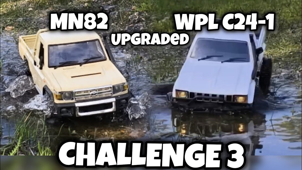 MN82 VS WPL C24-1 - UPGRADED - ROCK CRAWLER & WATER BATTLE
