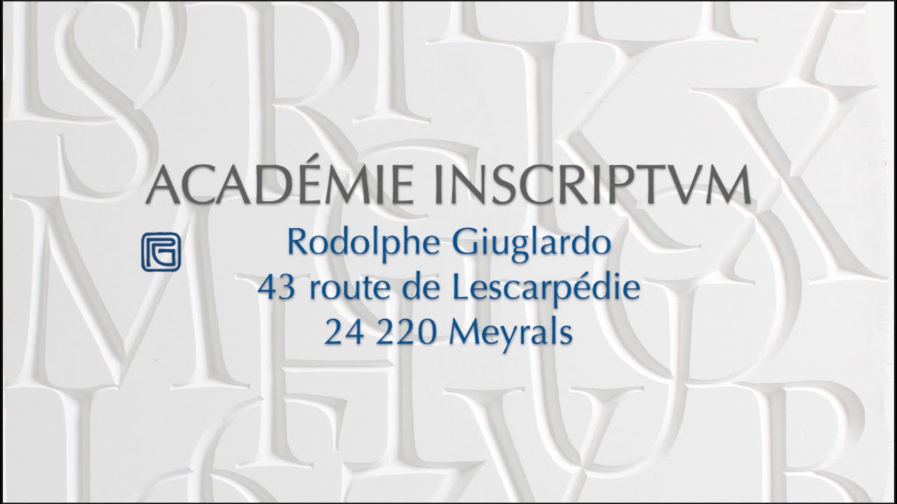 FORMATION en GRAVURE SUR PIERRE - Atelier INSCRIPTVM - Rodolphe GIUGLARDO