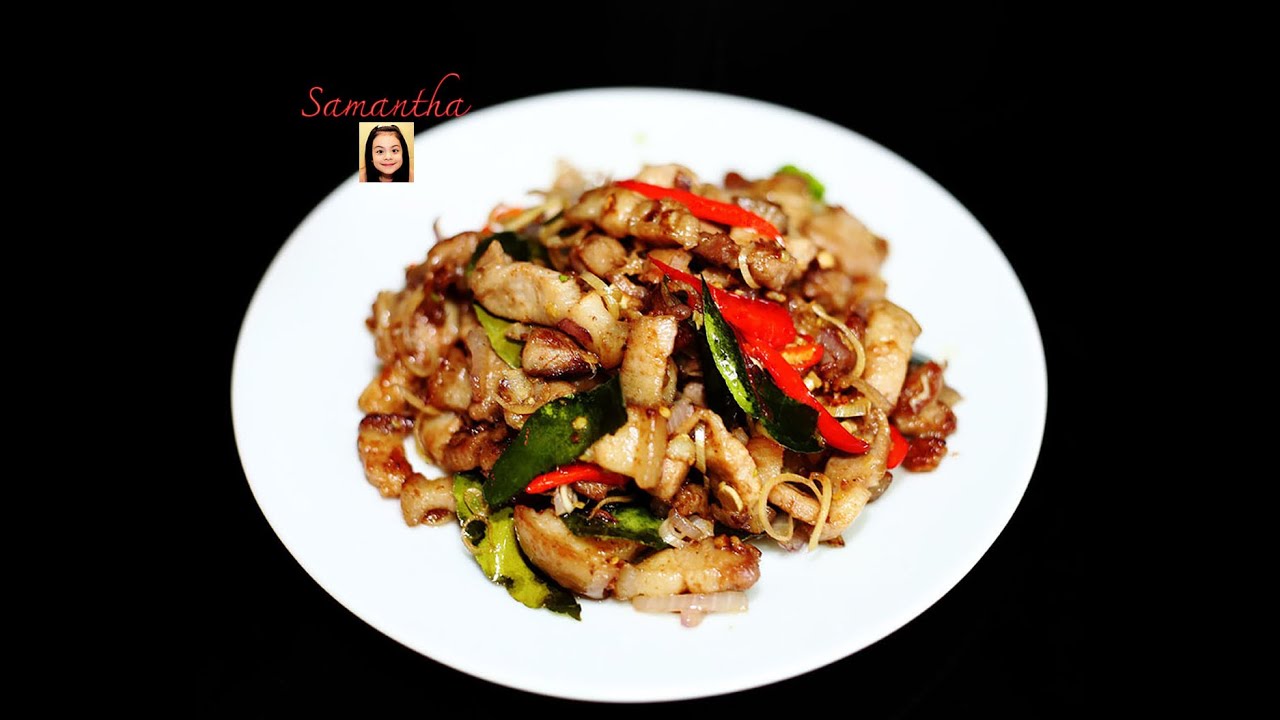 Asian Recipes - Stir Fried Pork Belly with Shrimp Paste Recipe