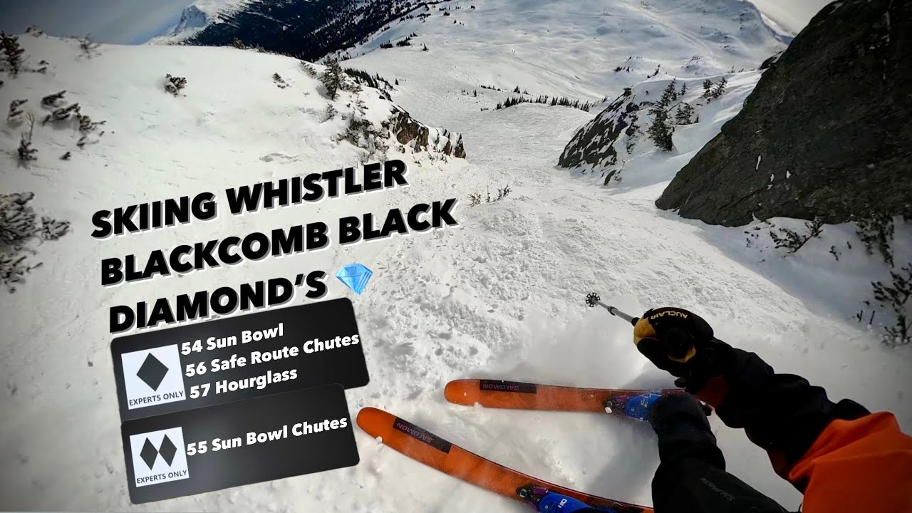 ЛЫЖИ WHISTLER BLACKCOMB BLACK DIAMONDS - Sun Bowl, Sun Bowl и Safe Route Truffles и Hourglass