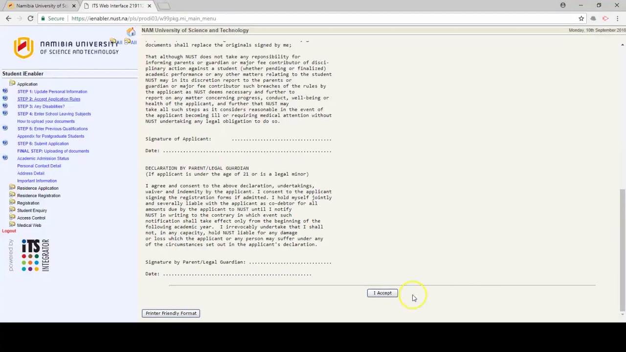 NUST online application tutorial