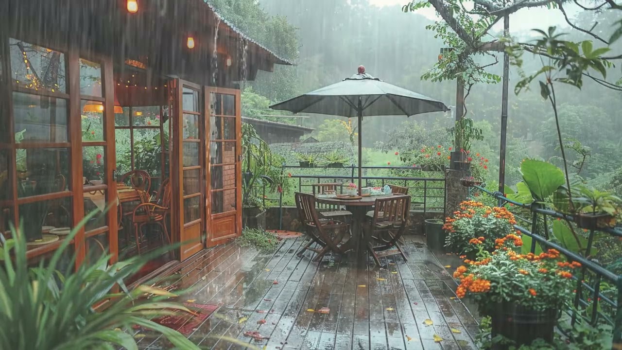 The soothing sound of rain is the music played by nature, Helps relax and sleeping