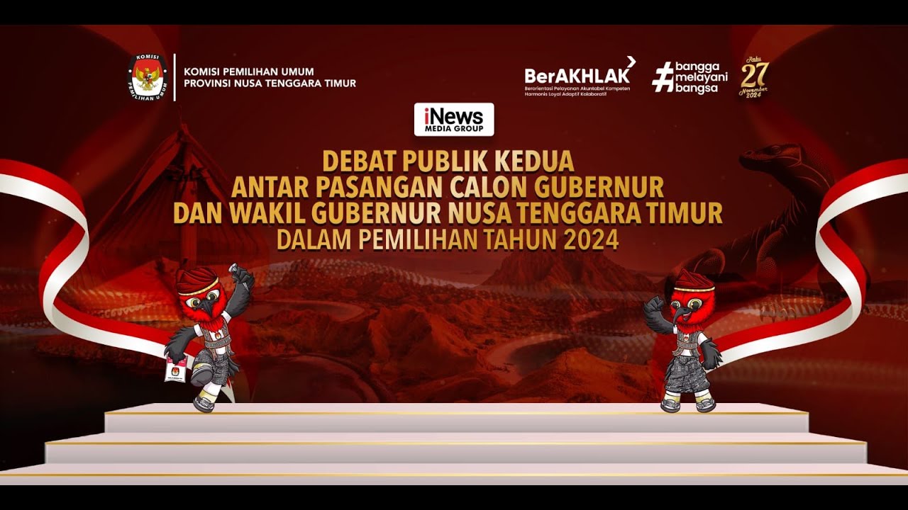 DEBAT PUBLIK KEDUA ANTAR PASLON GUBERNUR DAN WAKIL GUBERNUR NTT DALAM PEMILIHAN TAHUN 2024