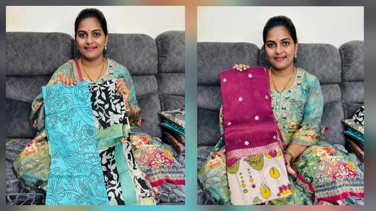 Mangalagiri Pattu Kalamkari Sarees n Dress Materials || Akki Latest Collections || Live Booking ||
