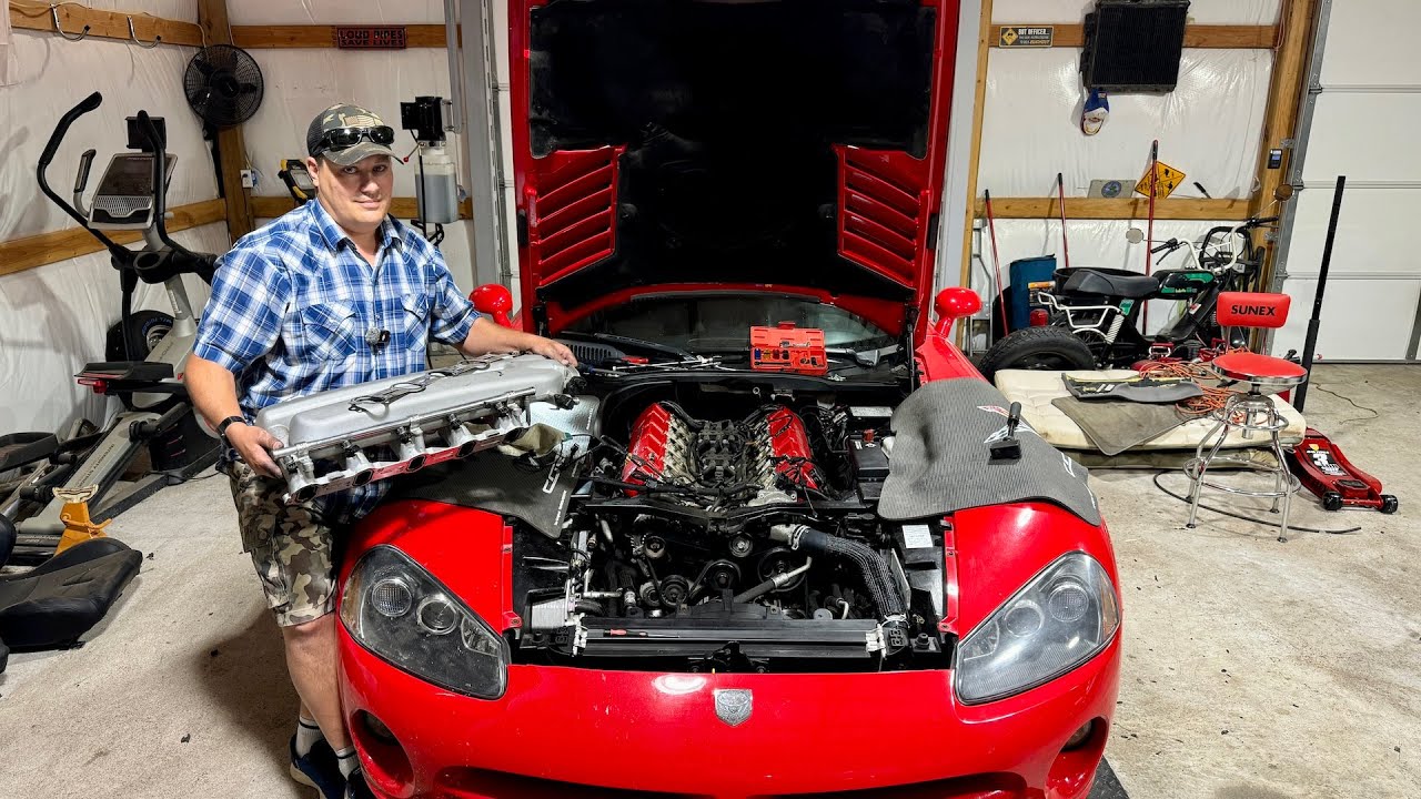 Dodge Viper Oil Cooler Lines Plug Wires and Coils = Engine Disassembly DIY