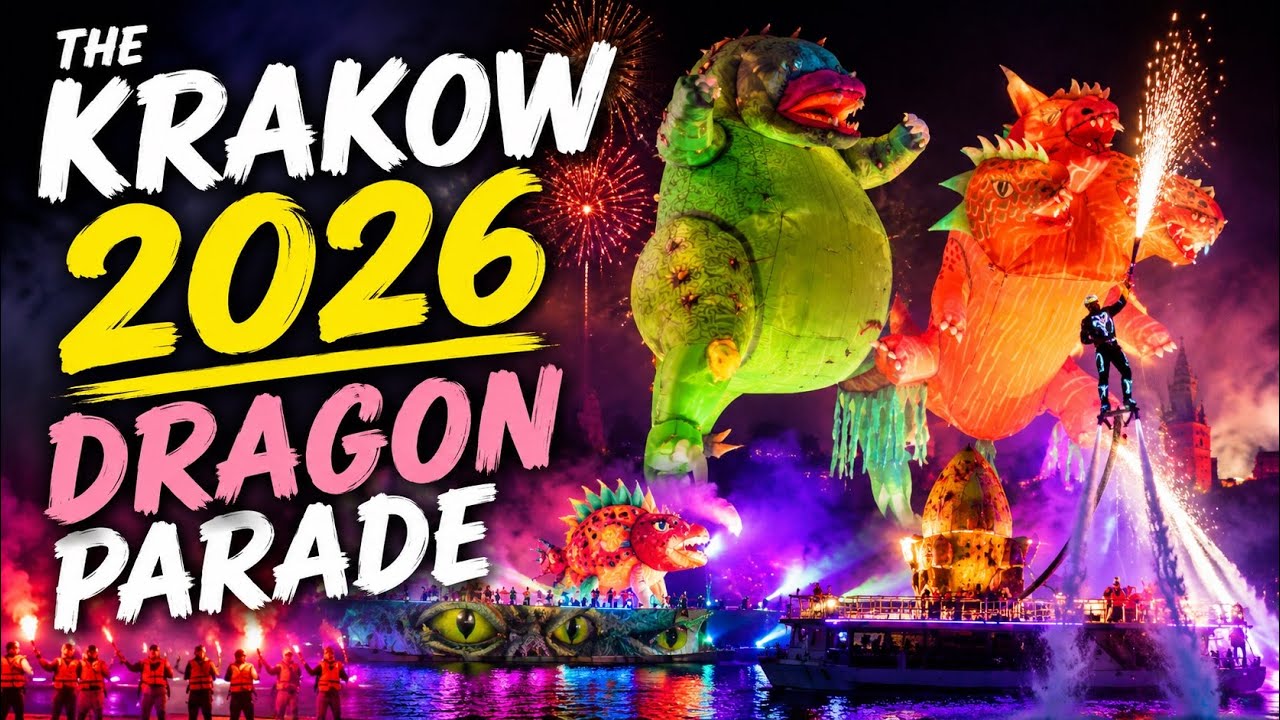 4K Wielka Parada Smok&oacute;w 2026 KRAKOW | Incredible Dragon Parade spectacle on river | 25th anniversary