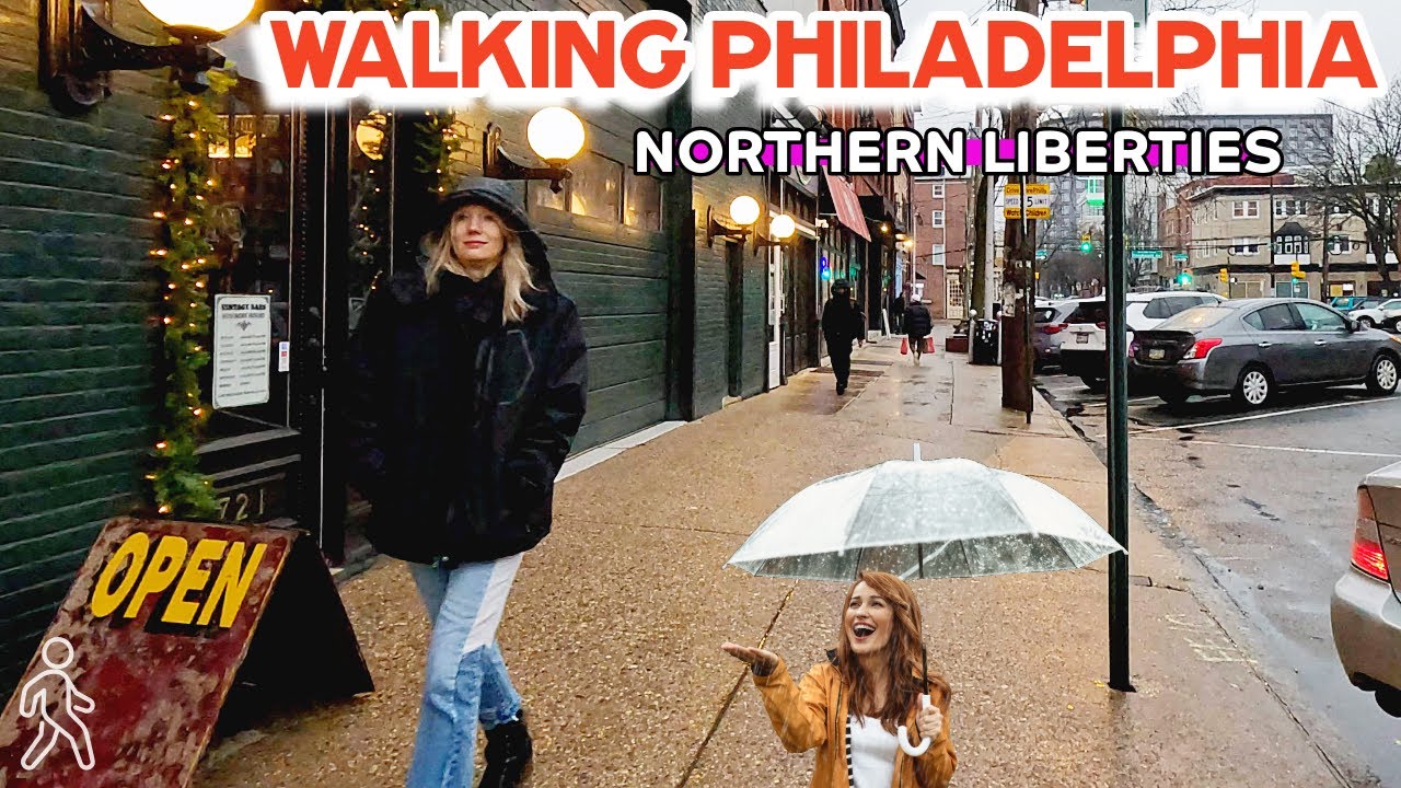 IT'S RAINING IN NORTHERN LIBERTIES PHILADELPHIA || WALKING THE STREETS || MANY UNIQUE HOMES || TOUR