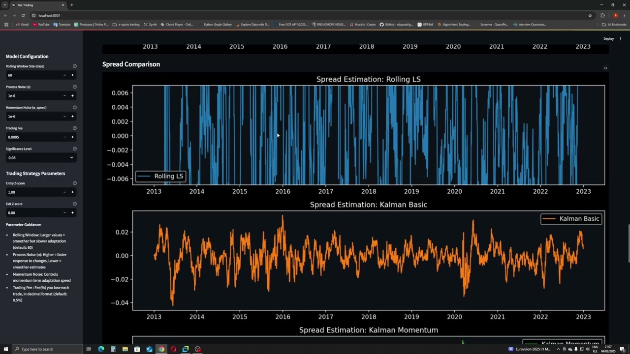 Pair Trading with Python (Streamlit)