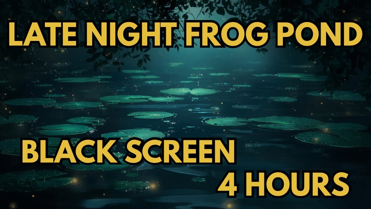 Late night frog pond + Aurora Waves | 4 hours | Black screen | Relax and focus
