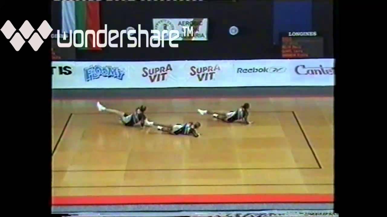 David Belio, Laura Clavel y Elmira Dassaeva Aerobic MUNDIAL SOFIA 2004 TRIO SPAIN