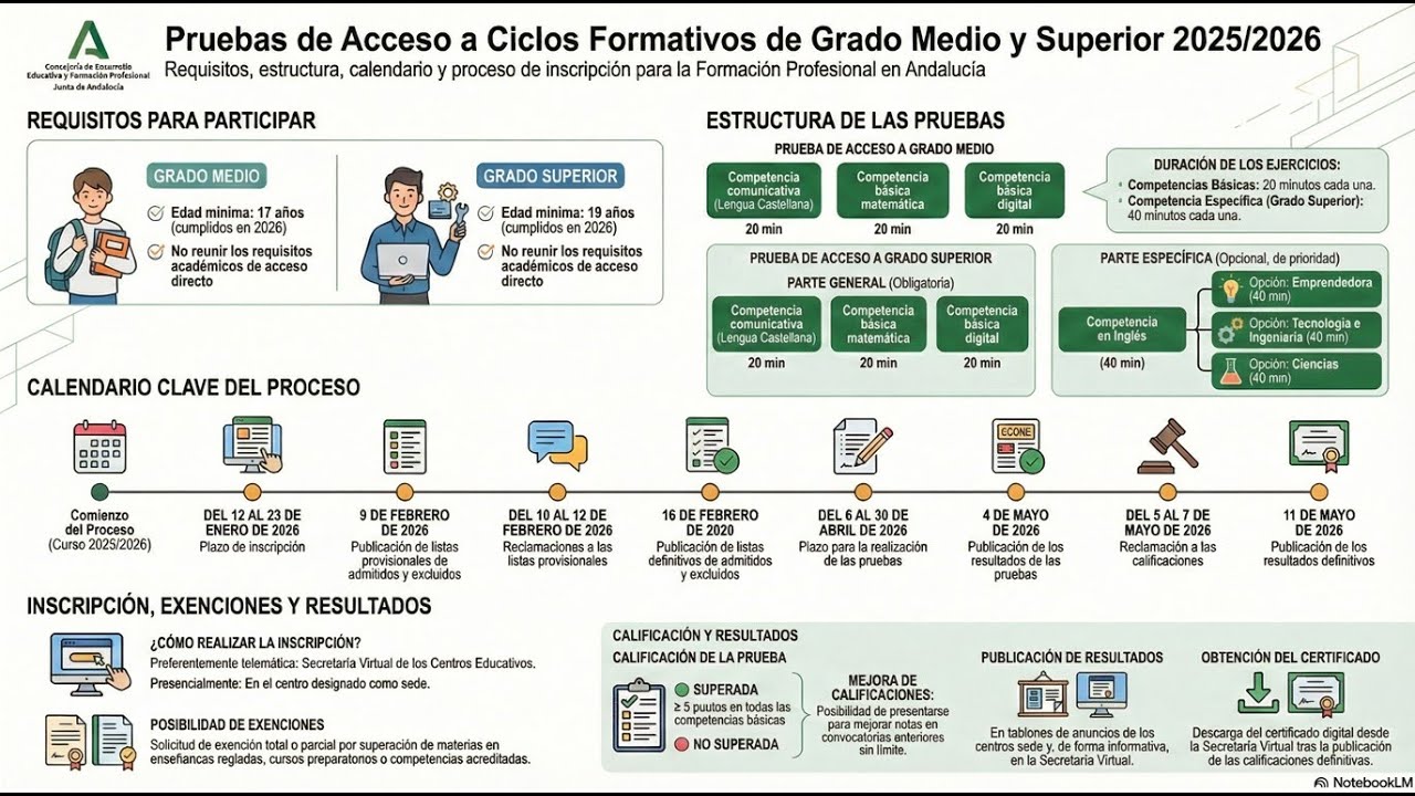 Pruebas de Acceso FP Andalucía. Curso 2025-2026
