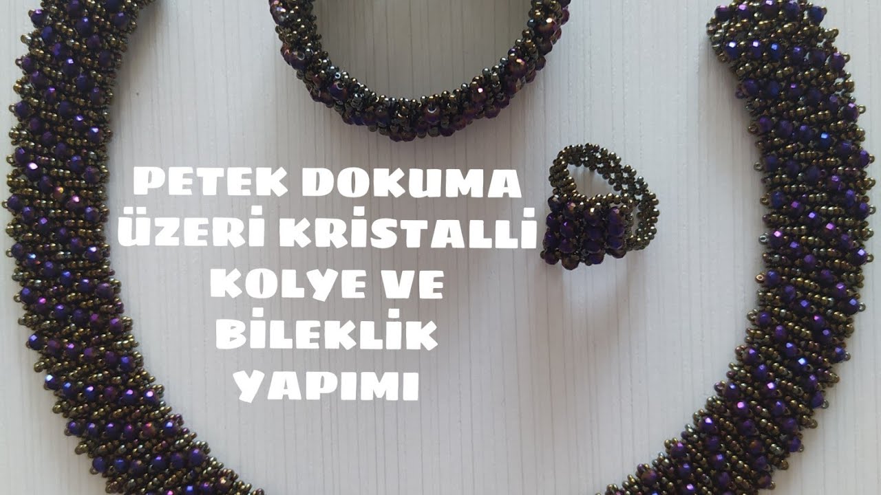 Petek dokulu kristal bezemeli kolye ve bileklik yapımı #DIY #HandMade #JewelryMaking