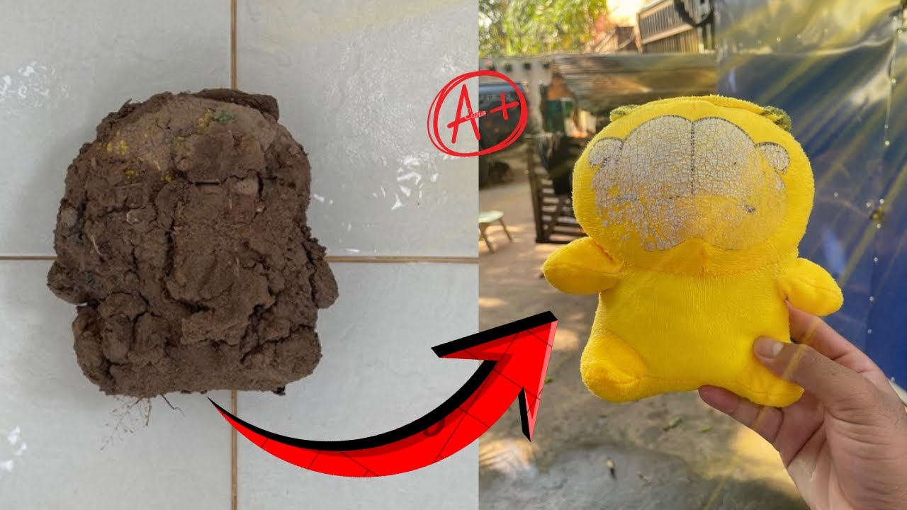 Satisfying ASMR Dirty Kabboo Kodak doll Plush DeepCleaning 😬😅