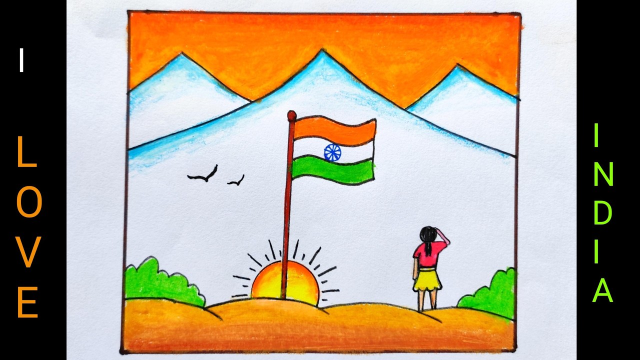 India Flag |How to draw India Fag easy| Independence Day Flag drawing | Independence Day competition