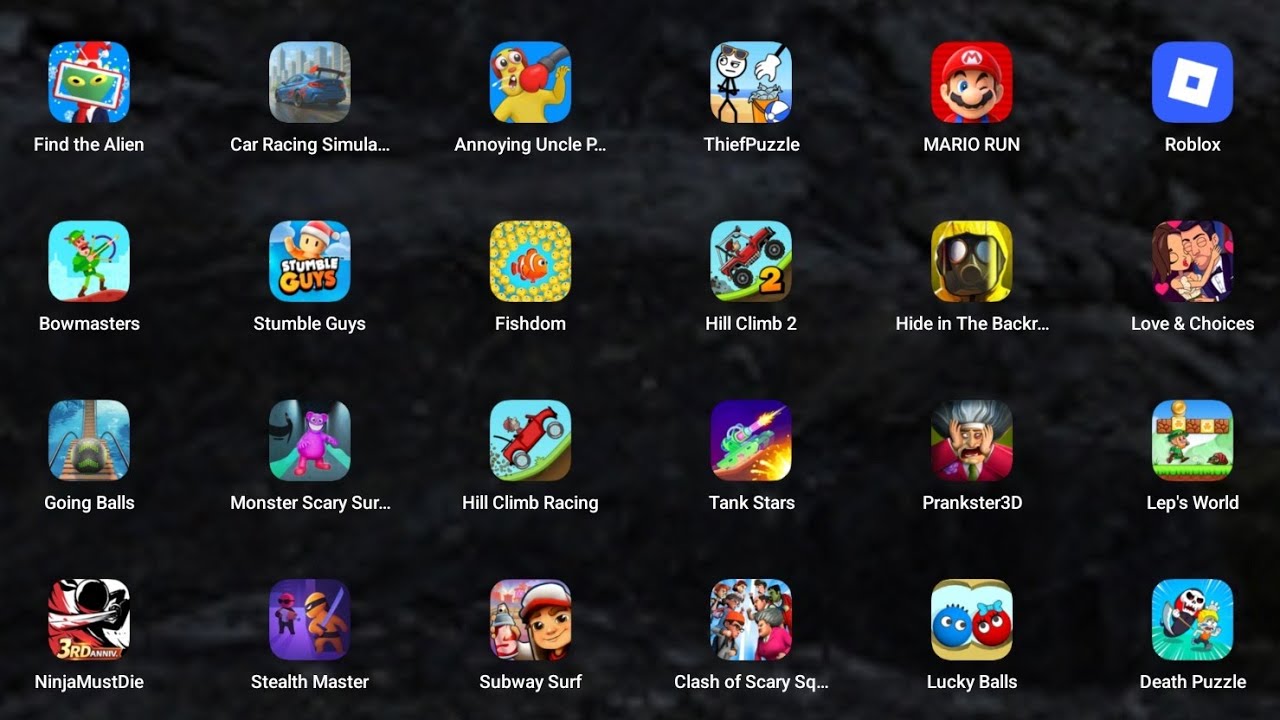 Roblox, Squid Game Family, Evil Grandma, Poppy Playtime 4, EPIC SCHOOL ESCAPE!, Stumble Guys, Free
